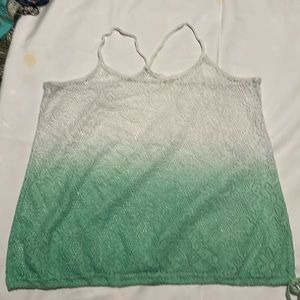 White to green ombré tank top